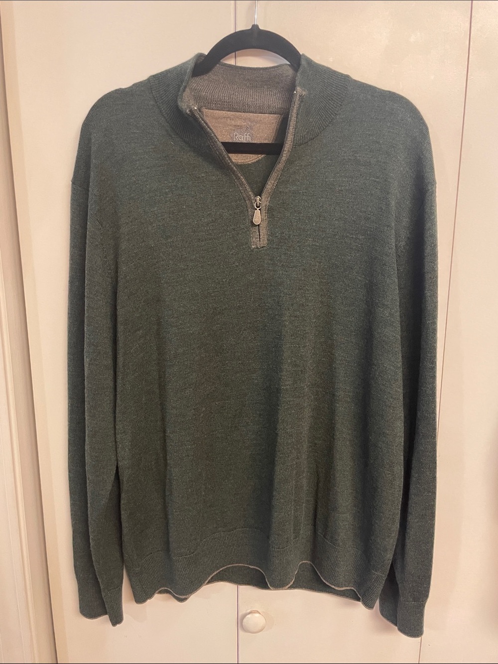 Raffi Quarter-Zip Men's Sweater - Olive Green